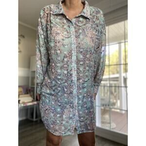 CUPIO Women's Multicolor Long Sleeve Blouse XL SEE MEASUREMENTS